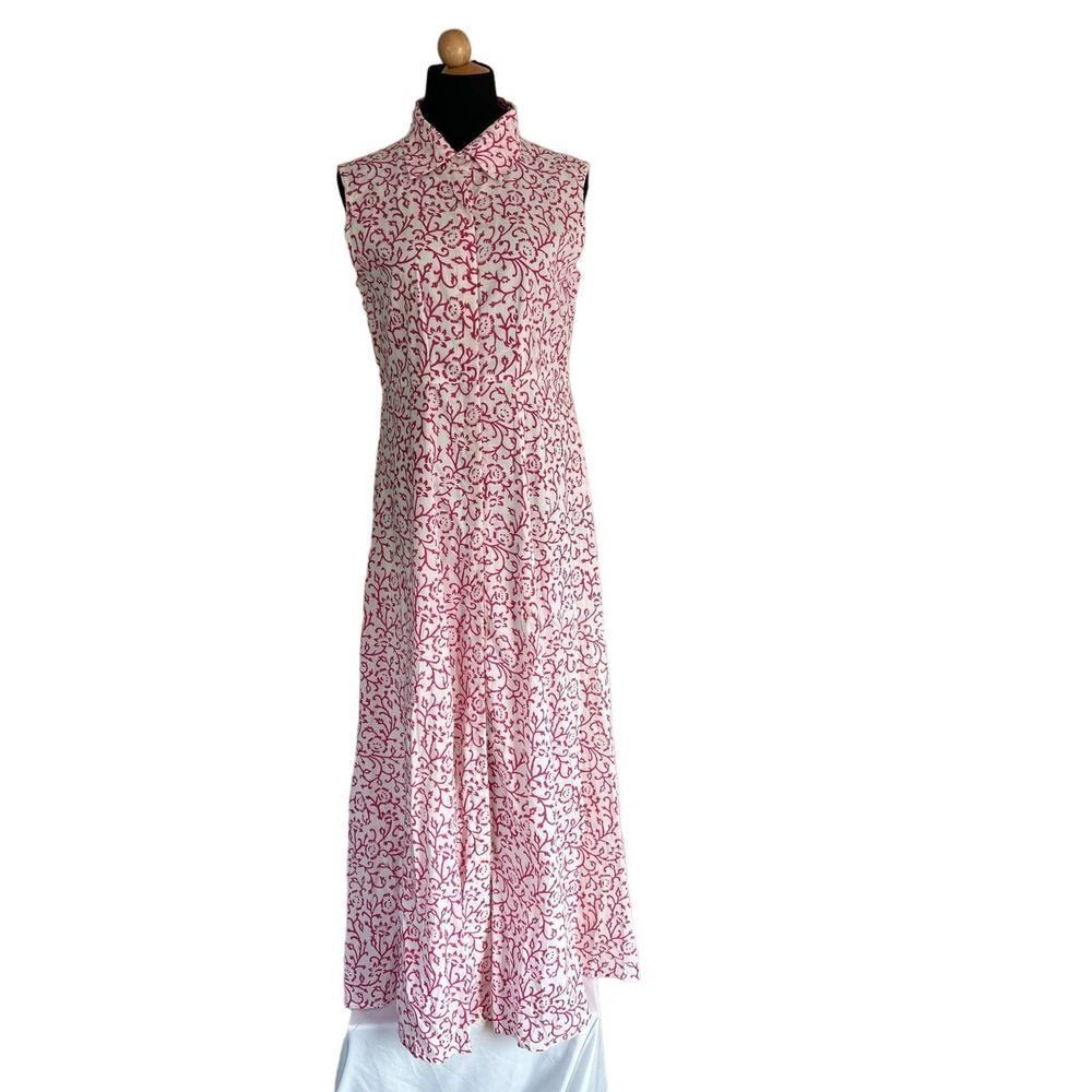 LIVRO LONG MAXI DRESS PINK AND WHITE SIZE S